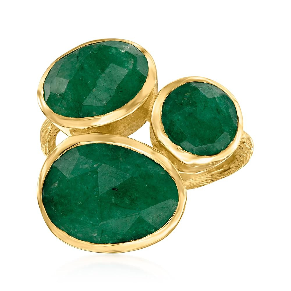 Ross-Simons 12.90 ct. t.w. Emerald Ring in 18kt Gold Over Sterling | Amazon (US)