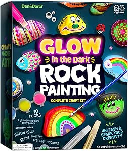 Kids Rock Painting Kit - Glow in The Dark - Arts & Crafts Gifts for Boys and Girls Ages 4-12 - Cr... | Amazon (US)