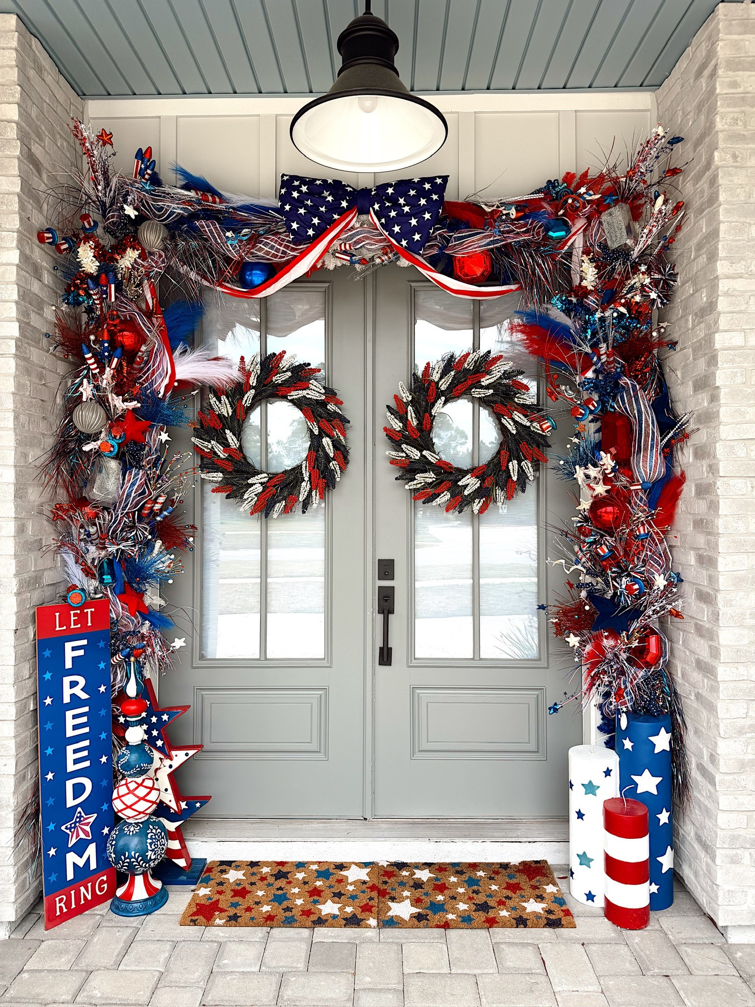 🇺🇸 Happy Memorial Day 🇺🇸 obsessed with our red, white & blue front door! 

Patriotic decor, USA, Memorial Day, July 4th

#LTKSeasonal #LTKHome #LTKmomlife