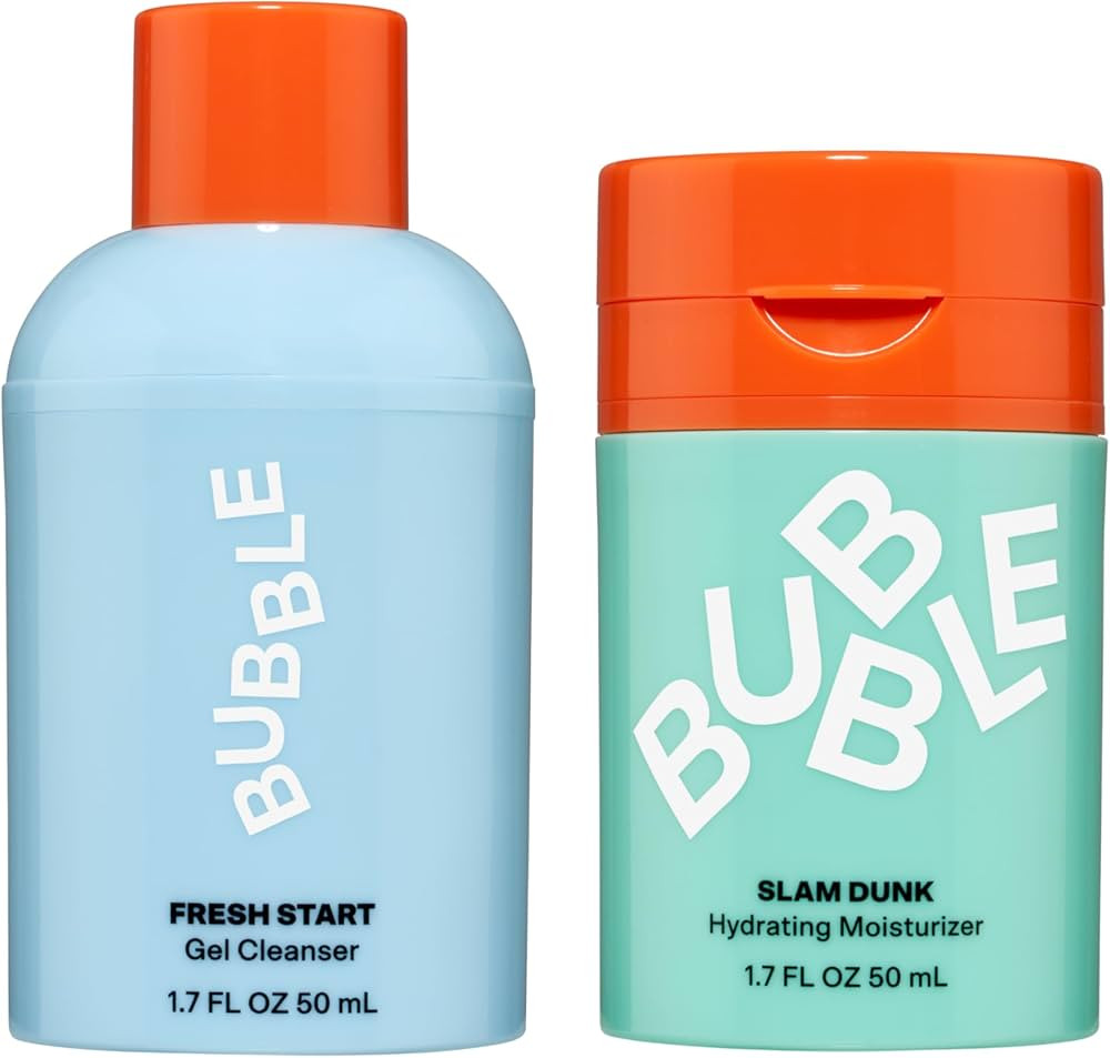 Bubble Skincare Slam Dunk Face Moisturizer for Dry Skin (50ml) + Fresh Start Exfoliating Gel Clea... | Amazon (US)