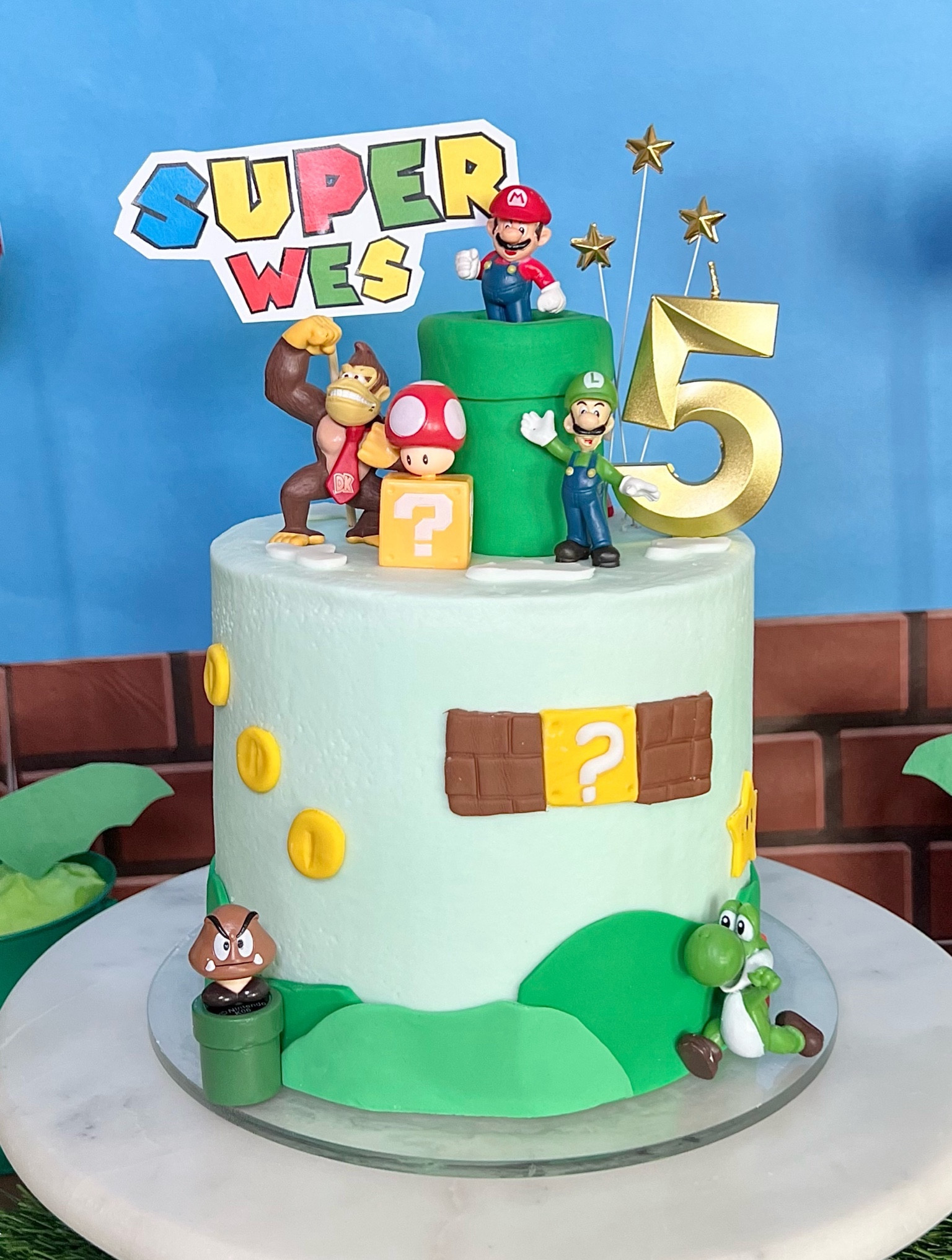 Super Mario Cake Details! 🍄⭐️🎂

We made a 6” three-layer red velvet cake with cream cheese buttercream and decorated with fondant details and all the classic Mario characters.

Here are the supplies we used for baking and decorating! The little toppers are just the perfect size for this cake! 

#supermario #marioparty #mariocake


#LTKparties #LTKkids