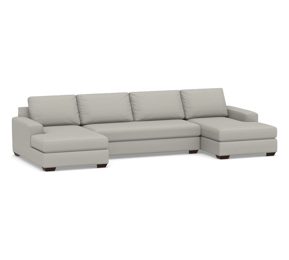 Big Sur Square Arm Upholstered U-Chaise Sofa Sectional with Bench Cushion, Down Blend Wrapped Cus... | Pottery Barn (US)