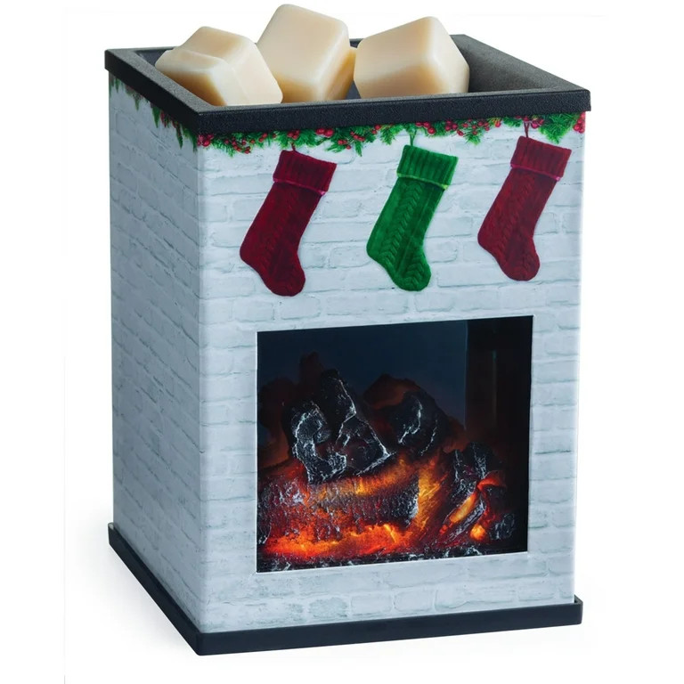 CANDLE WARMERS ETC. Illumination Fragrance Warmer, White Brick Holiday Fireplace | Walmart (US)