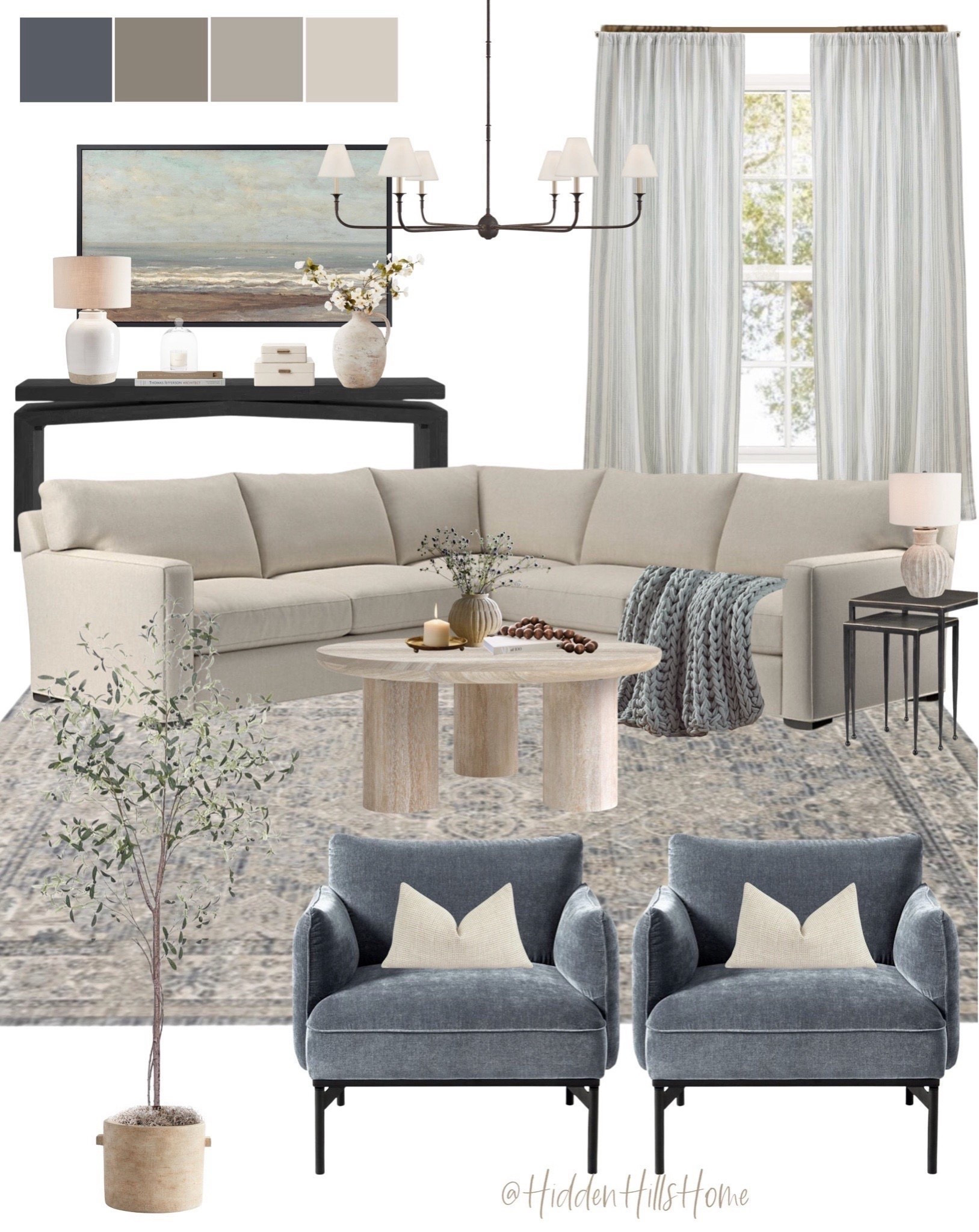 Modern coastal living room decor, living room design ideas, sectional sofa, coffee table decor #livingroom

#LTKHome #LTKSaleAlert