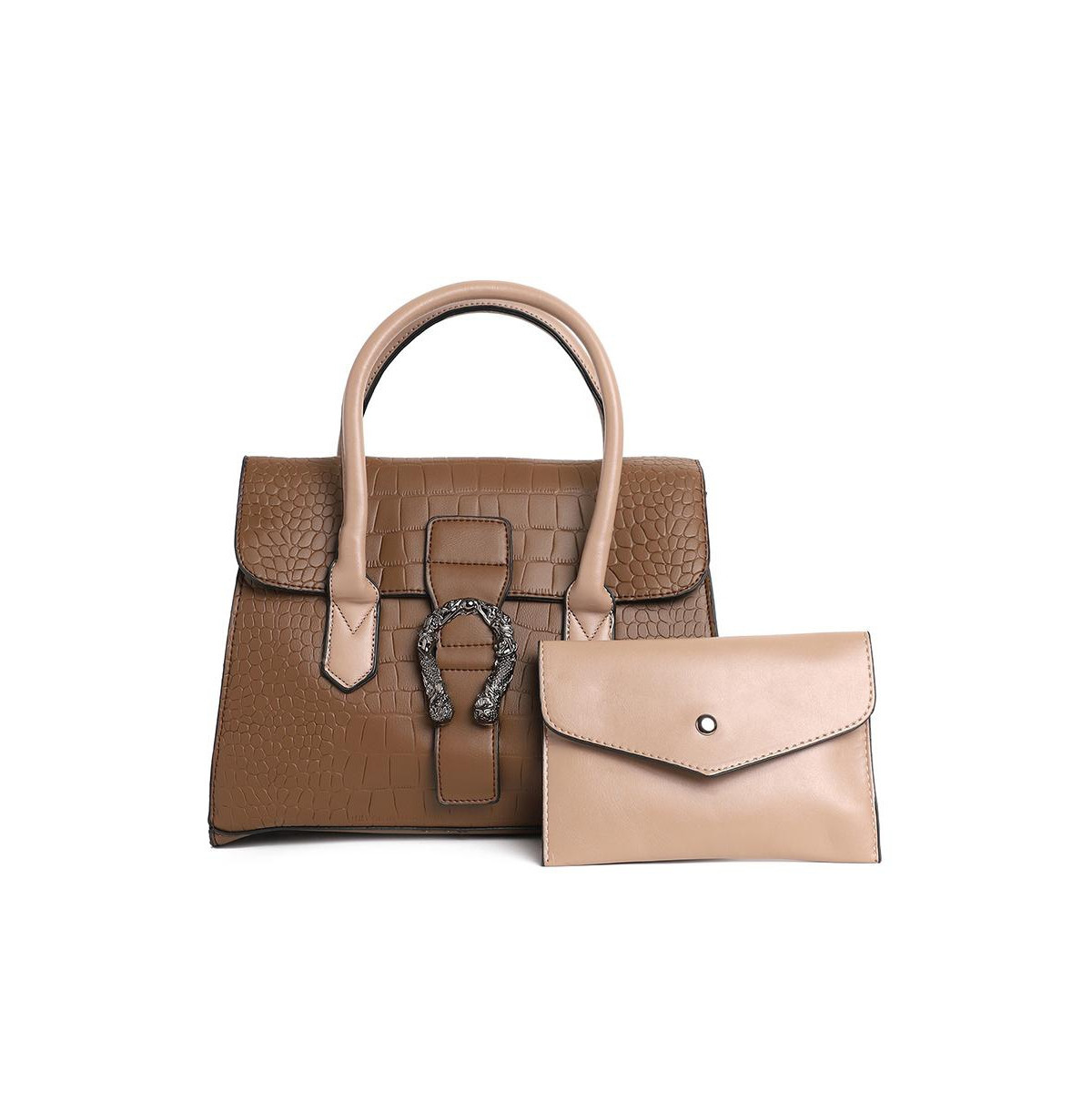 Women's Leather Brown Luster Tote Bag Set - Brown | Macy's