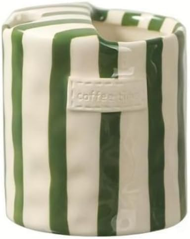 Retro Striped Hand-Painted Ceramic Mark Hand-Held Cup Heat-Resistant Non-Slip Double-Enjoy Cup fo... | Amazon (CA)