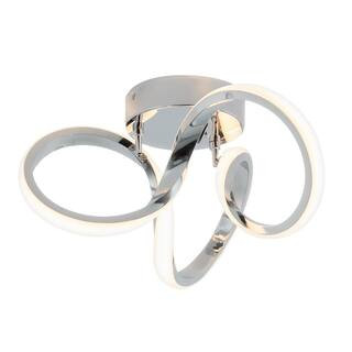 Artika Swirl 13 in. 1-Light Modern Chrome Integrated LED Flush Mount Ceiling Light Fixture for Ki... | The Home Depot