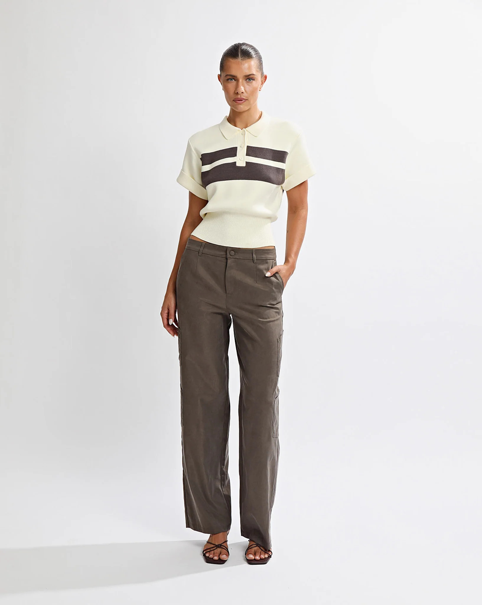 Brea Knit Top Yellow/Steel Stripe | One Mile