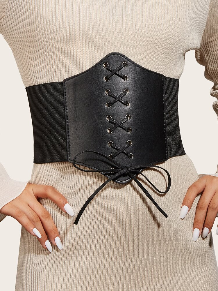 Cinturón corsé con ojal con cordón delantero | SHEIN