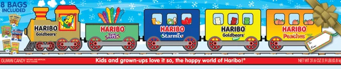 HARIBO Gummies Holiday Train Assorted Gummy Candy 8ct Train, 31.6oz Box | Walmart (US)