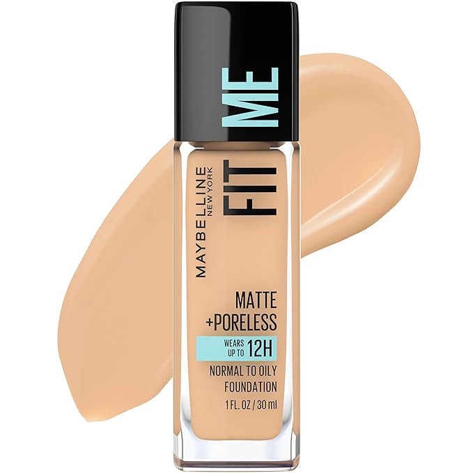 Maybelline Fit Me Matte + Poreless Liquid Oil-Free Foundation Makeup, Natural Beige, 1 Count (Pac... | Amazon (US)