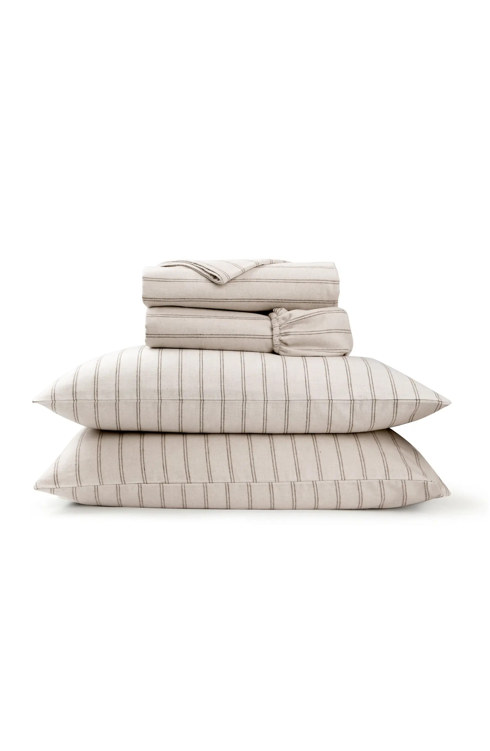 Flannel Stripe Brushed Cotton Sheet Set Bundles | Nordstrom