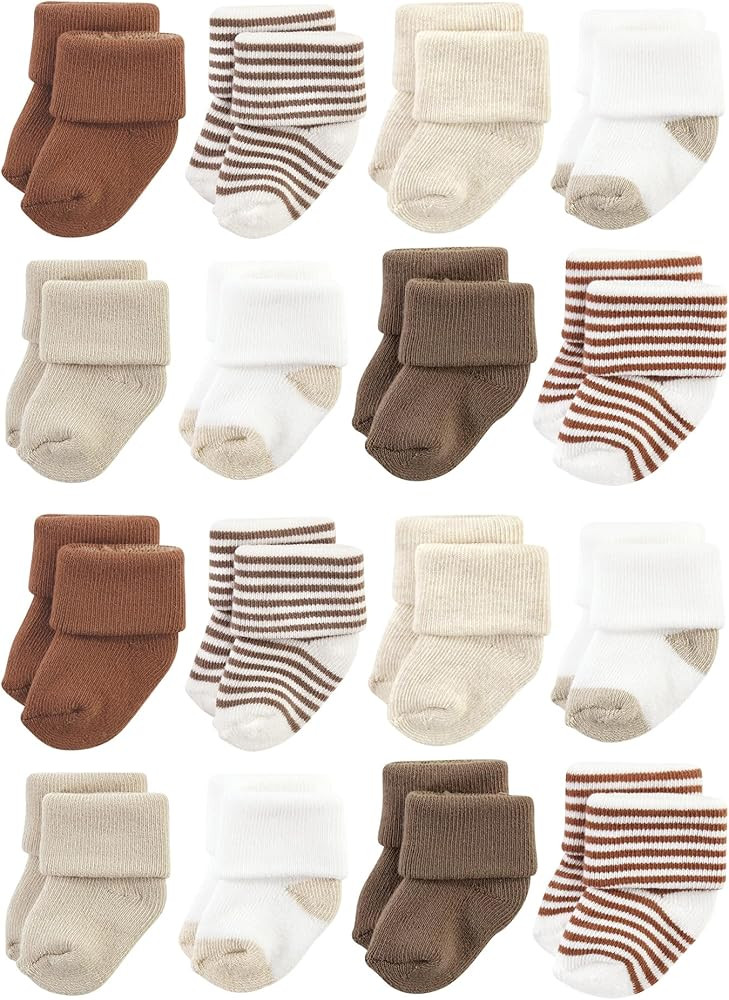 Hudson Baby Unisex Cotton Rich Baby Terry Socks 16-Pack | Amazon (US)