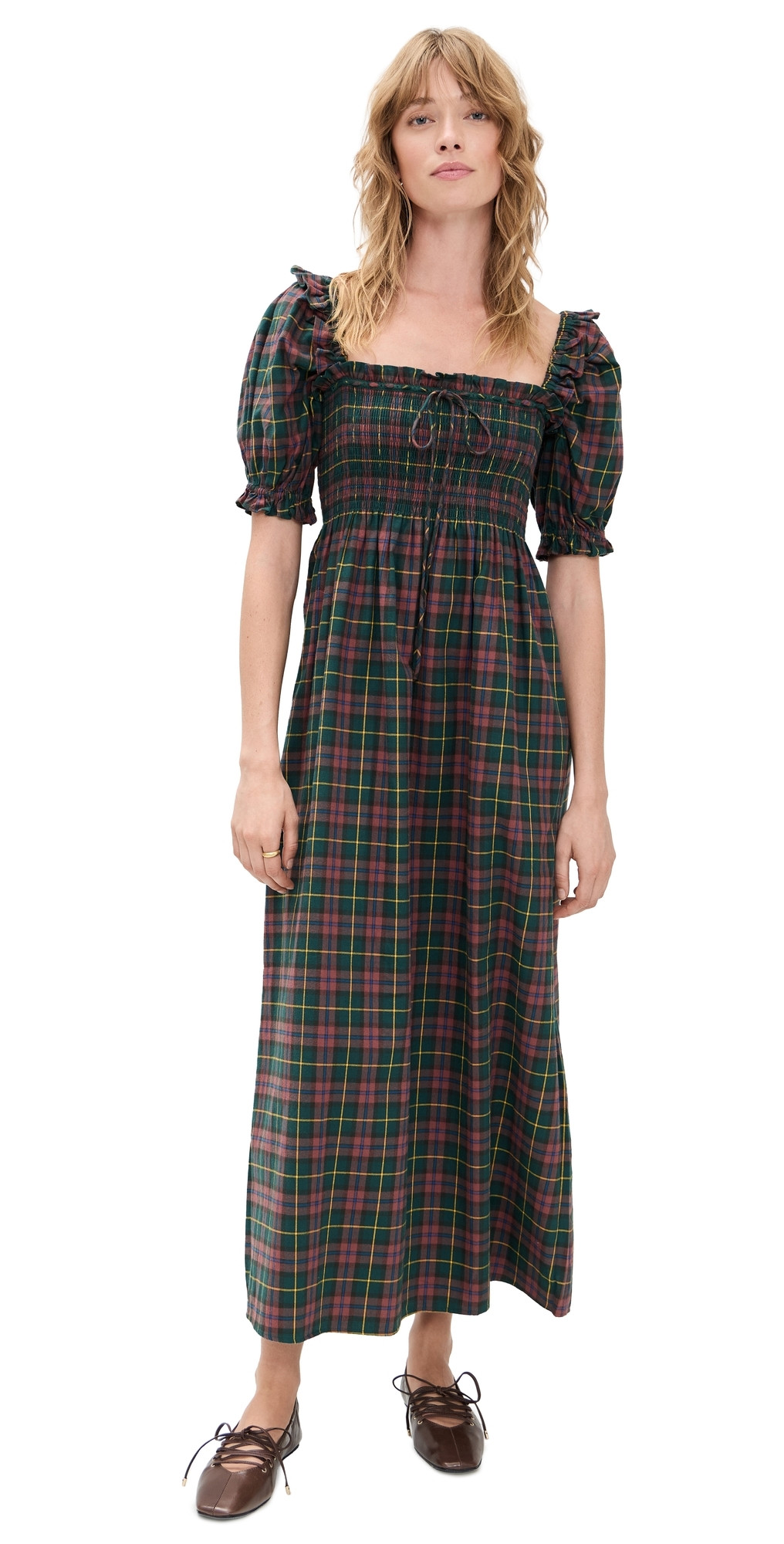 Hill House Home The Scarlett Midi Nap Dress Chestnut Tartan L | Shopbop