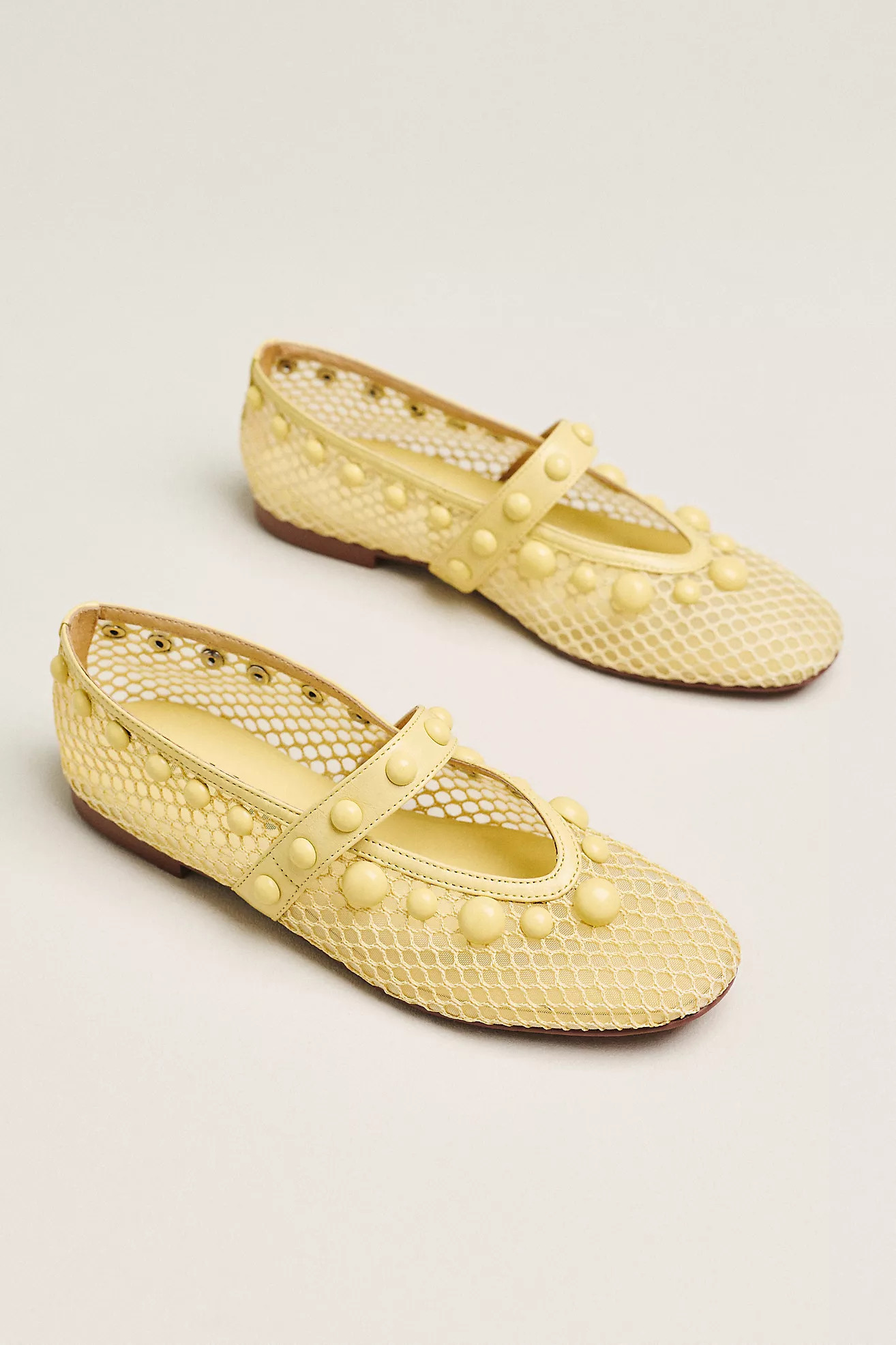 Bibi Lou Netted Stud Mary Jane Flats | Anthropologie (US)