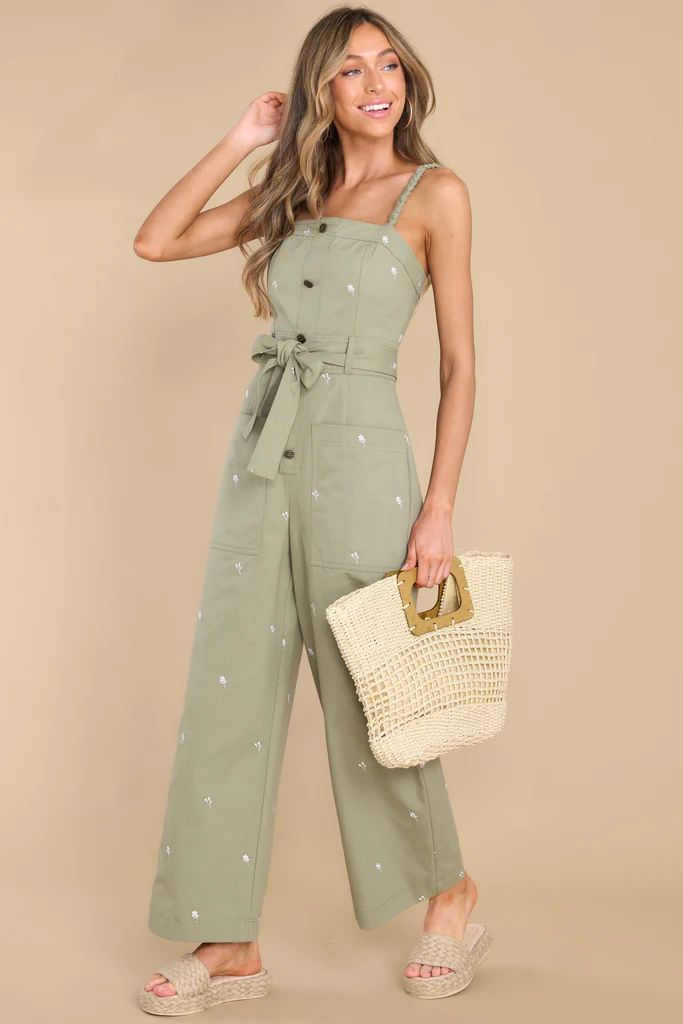 Spark An Idea Olive Green Jumpsuit | Red Dress 