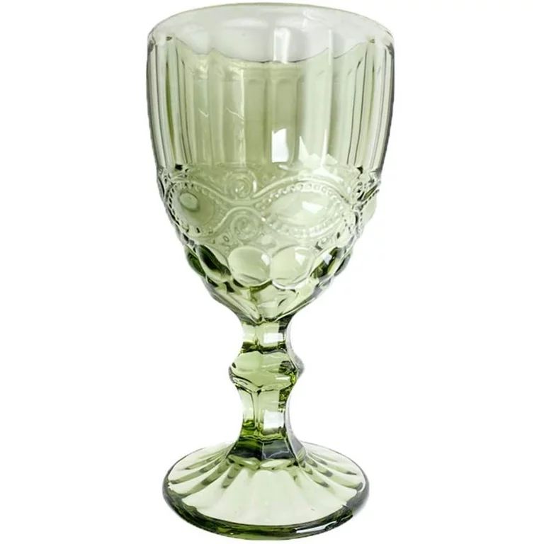 WESTOCEAN Colored Glassware Wine Glasses Vintage Water goblets Pink Drinking Glass Green- Europea... | Walmart (US)