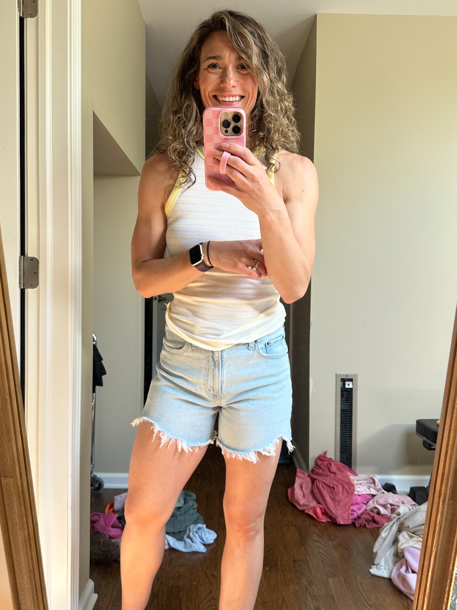 Loving these new shorts for summer! 

#shorts #dadshorts #tank #summer #summershorts #outfit 