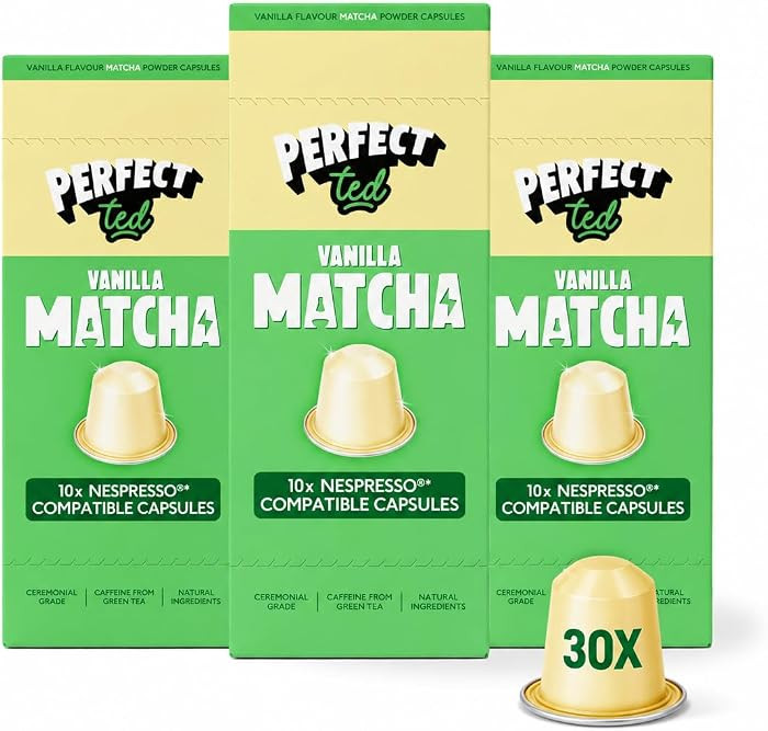 PerfectTed Vanilla Matcha Pods Nespresso Compatible | Ceremonial Grade | 30 | Amazon (UK)