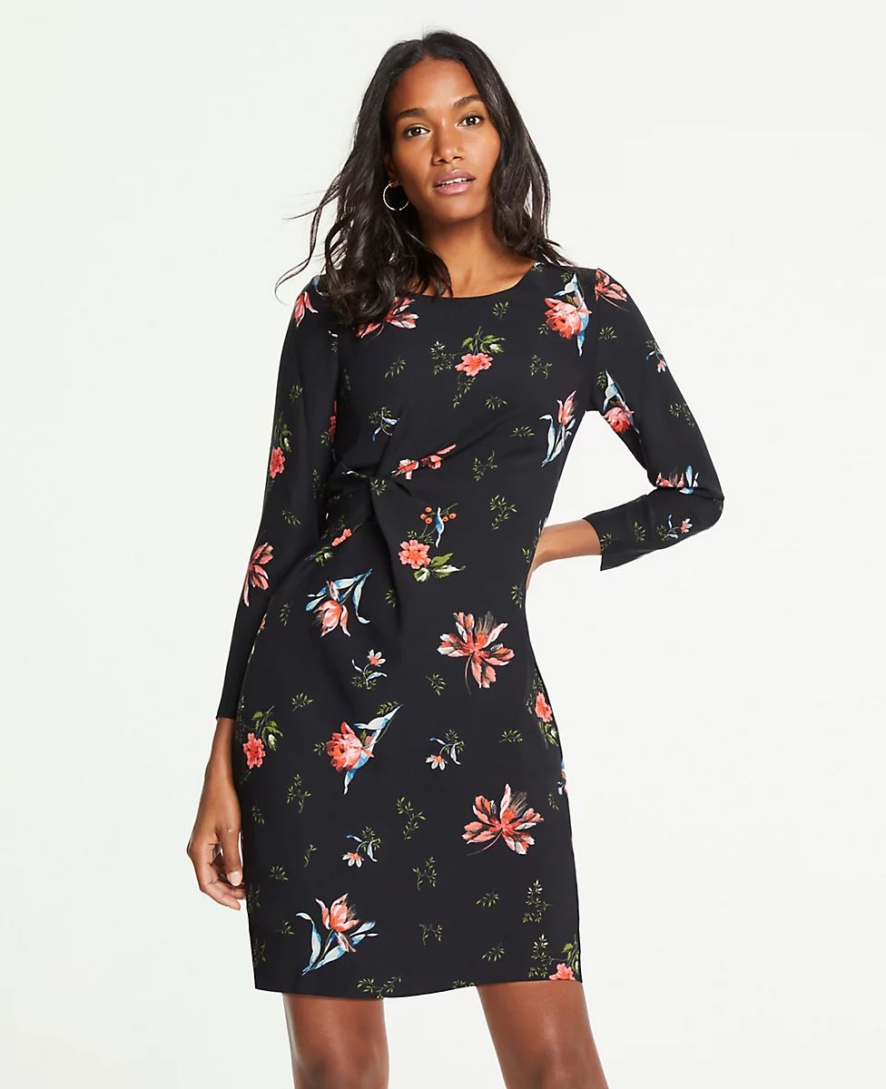 Garden Floral Knotted Shift Dress | Ann Taylor (US)