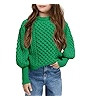 rrhss Girls Cable Knit Sweaters Kids Fall Fashion Puff Sleeve Ribbed Cuffs Crewneck Clothes 5-14 ... | Amazon (US)