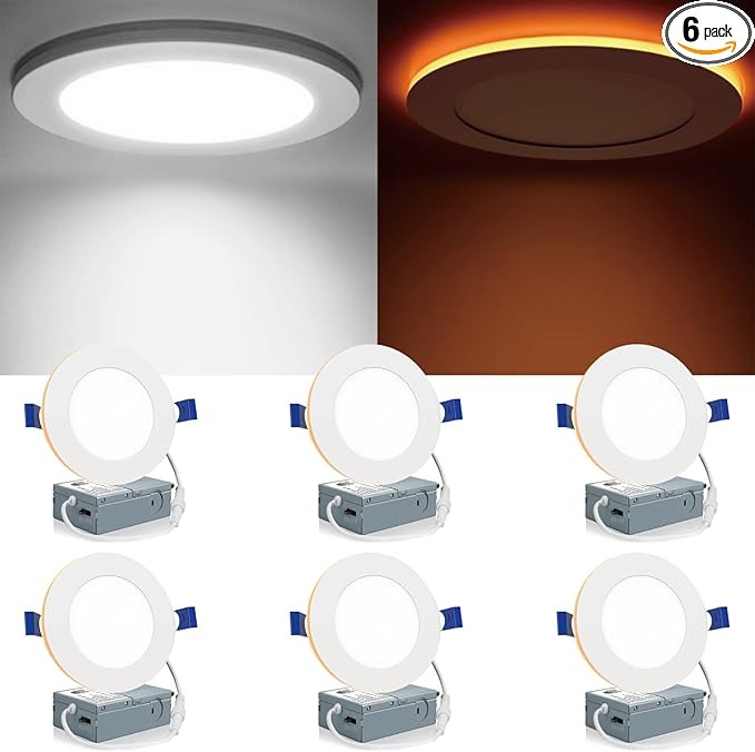 Meconard 6 Pack 4 Inch 5CCT LED Recessed Lighting with Night Light, 2700K/3000K/3500K/4000K/5000K... | Amazon (US)