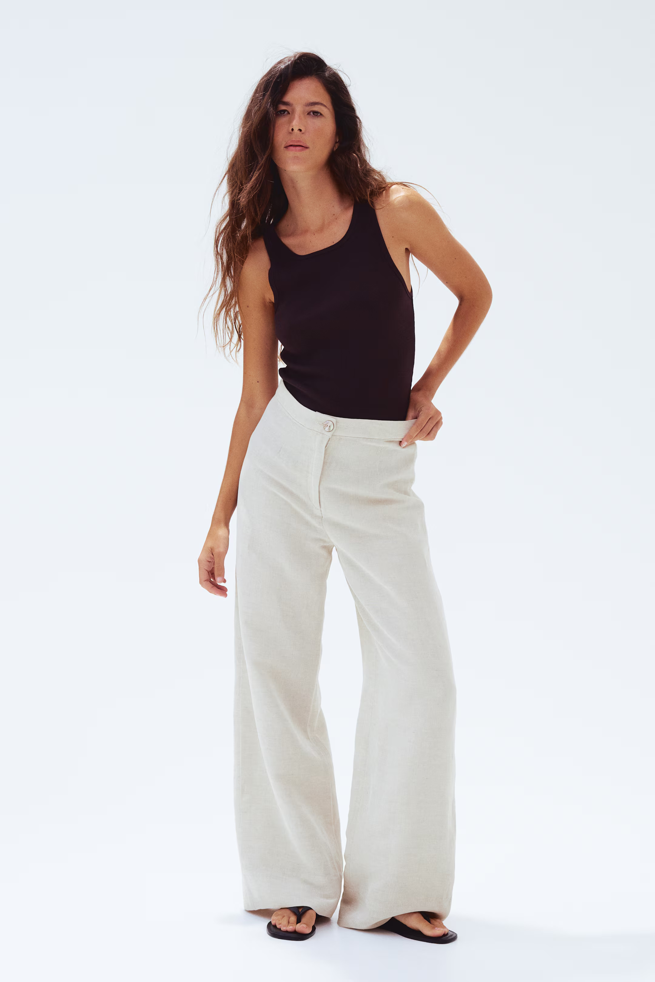 Linen-blend trousers | H&M (UK, MY, IN, SG, PH, TW, HK)