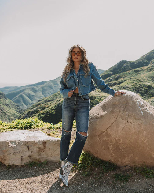 Robertson High Rise Distressed Stretch Straight Jeans - FINAL SALE | VICI