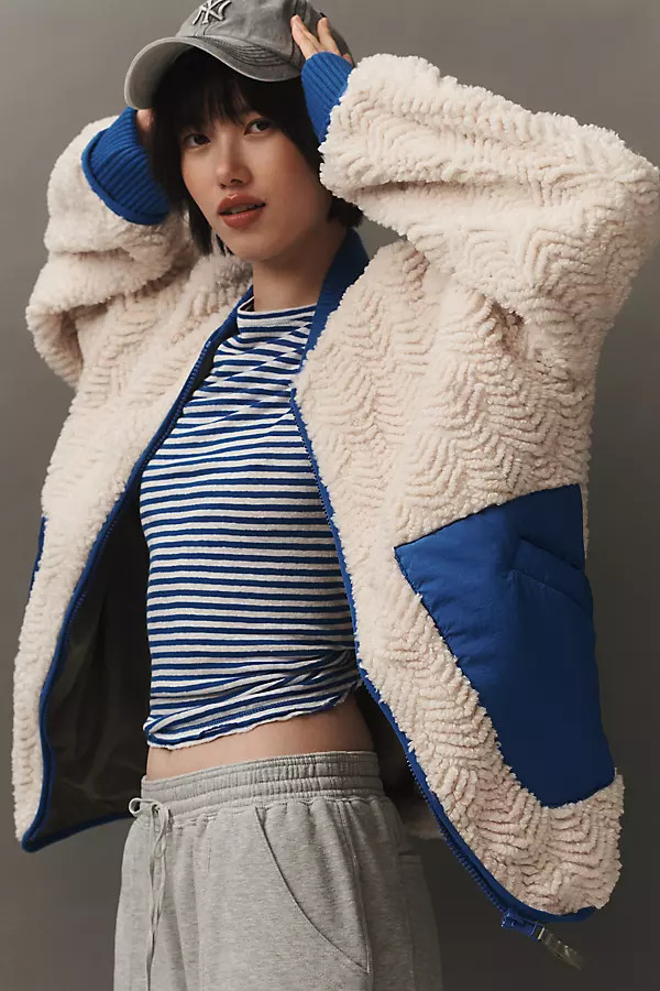 Pilcro Colorblock Sherpa Jacket | Anthropologie (US)
