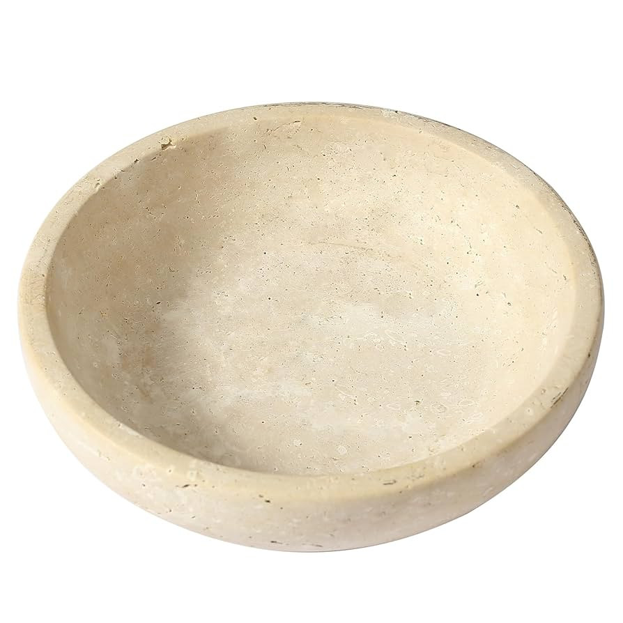 Decorative Marble Bowl, 7.8’’ Entryway Travertine Bowl For Keys Fruit Candy Jewelry, Natural ... | Amazon (US)