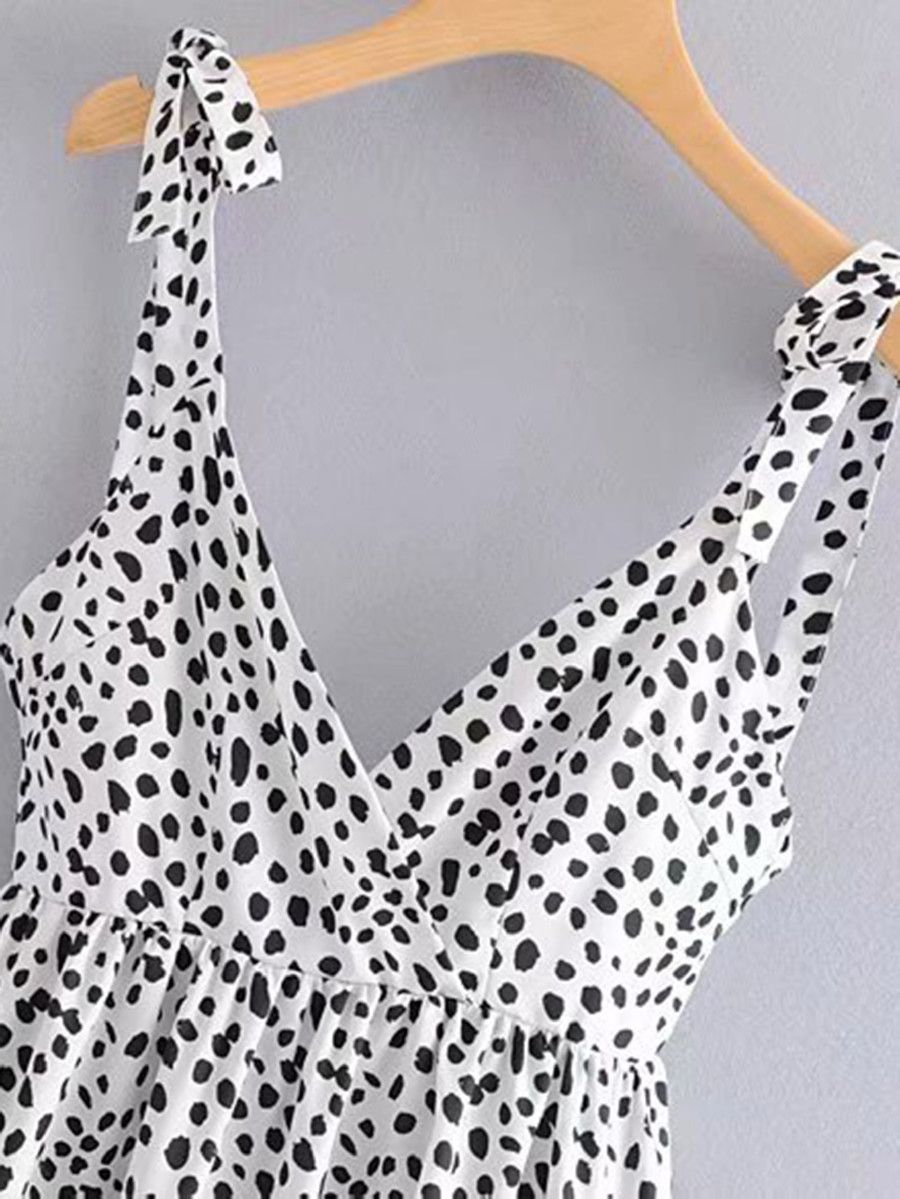 Speckled Print Flounce Cami Dress | SHEIN
