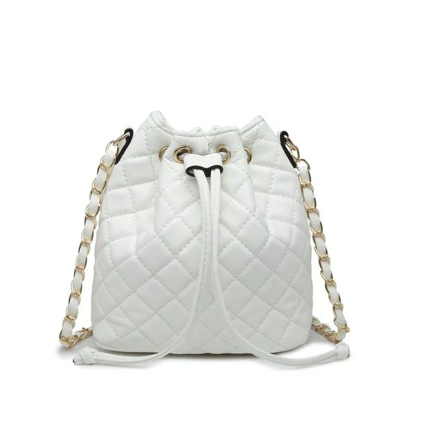 Poppy Womens Leather Quilted Crossbody Bag Handbags Purses Drawstring Bucket Shoulder Bag Satchel... | Walmart (US)