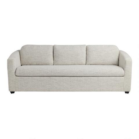 Lorena Ivory Boucle Curved Back Sofa | World Market