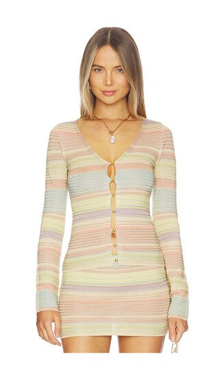 Kapri Lila Cardigan in Yellow, Pink. - size XXS | Revolve Clothing (Global)