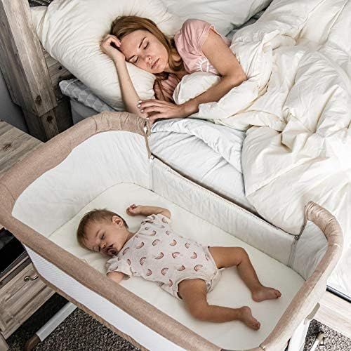 Papablic 2-in-1 Anio Baby Bassinet & Bedside Sleeper, Brown | Amazon (US)