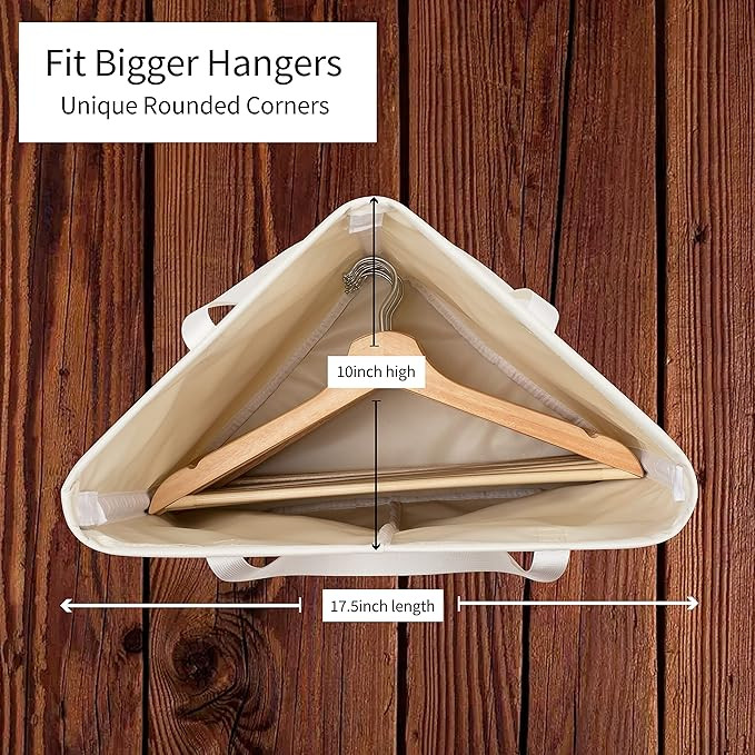 Clothes Hanger Organizer Bag with Handles (Beige White) | Amazon (US)