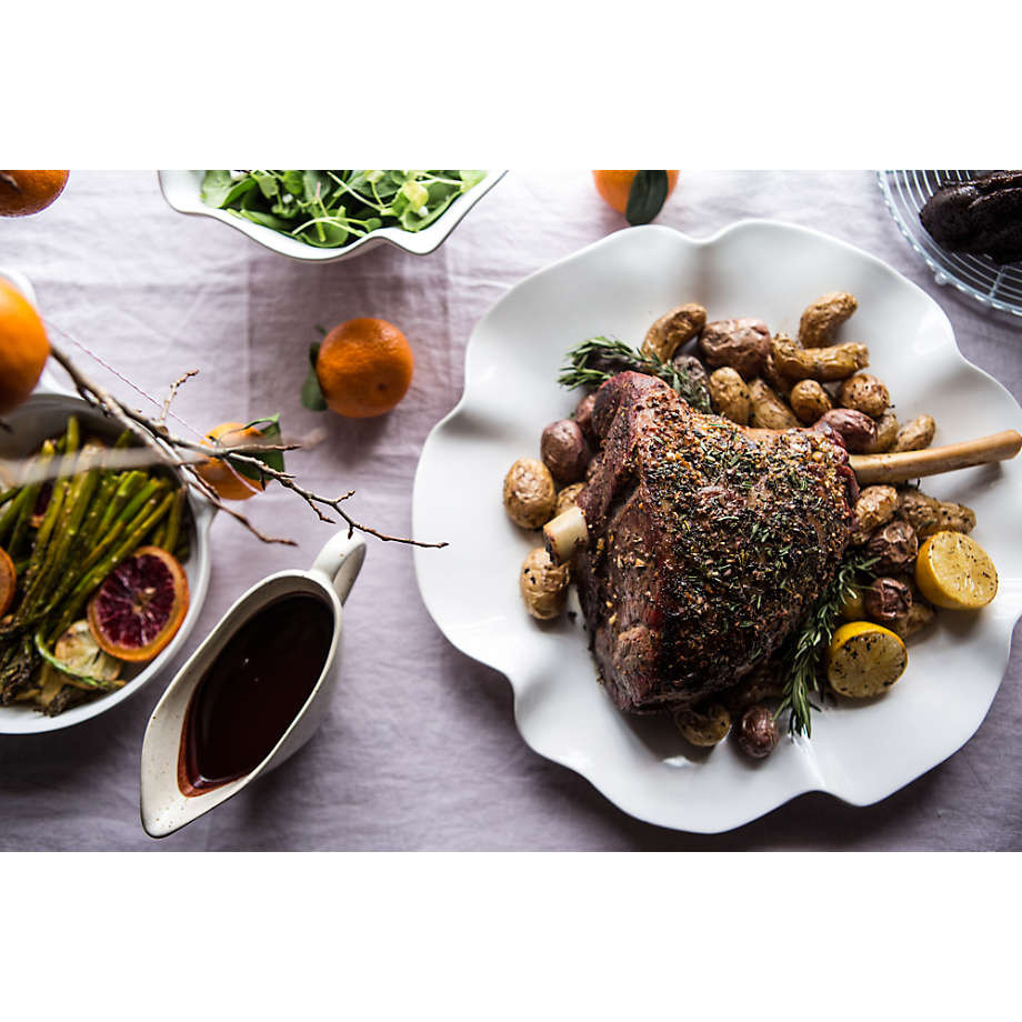 White Ruffle 16" Platter + Reviews | Crate & Barrel | Crate & Barrel