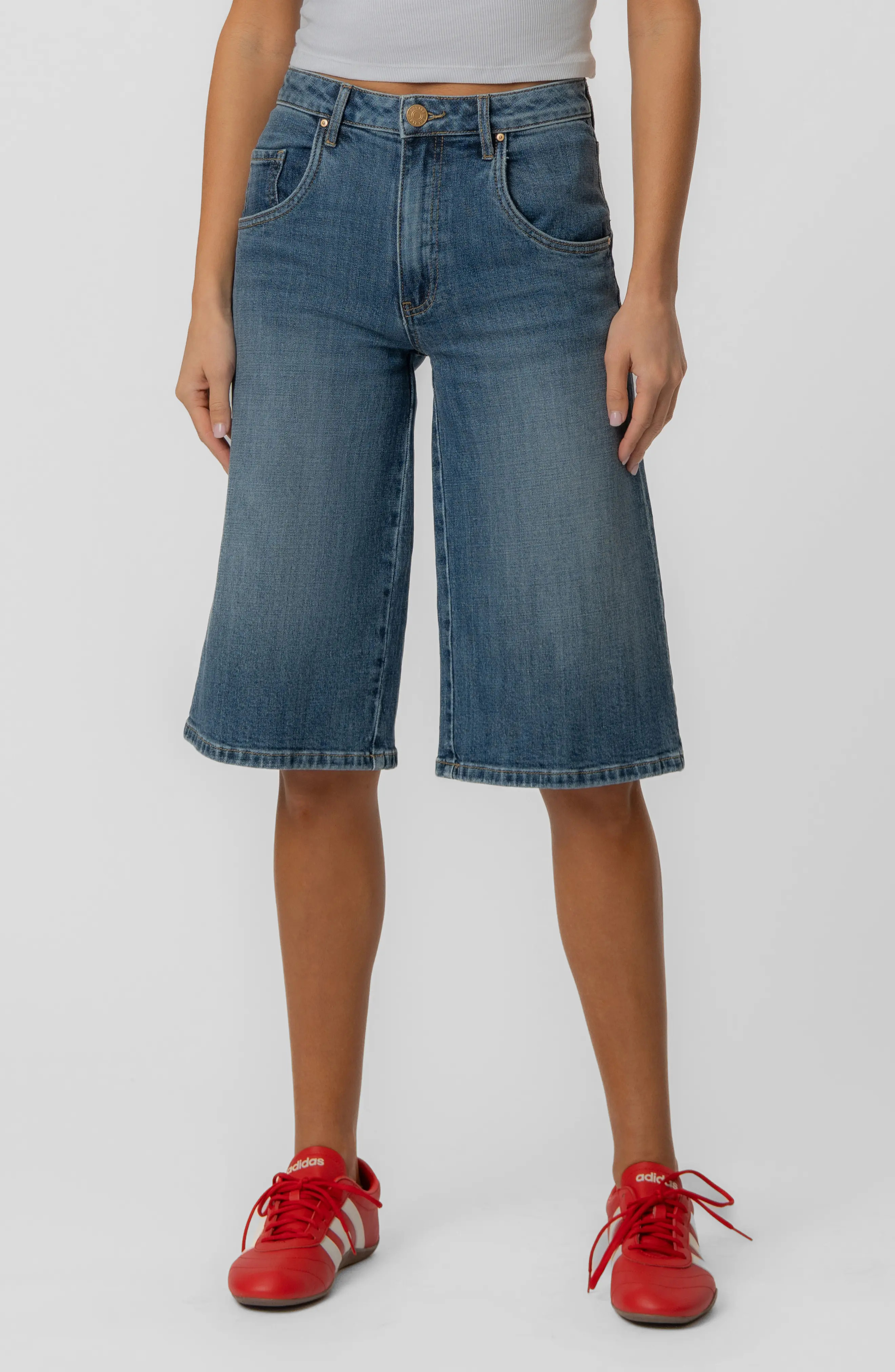 KUT from the Kloth Mandy High Waist Denim Bermuda Shorts (Women) | Nordstrom | Nordstrom