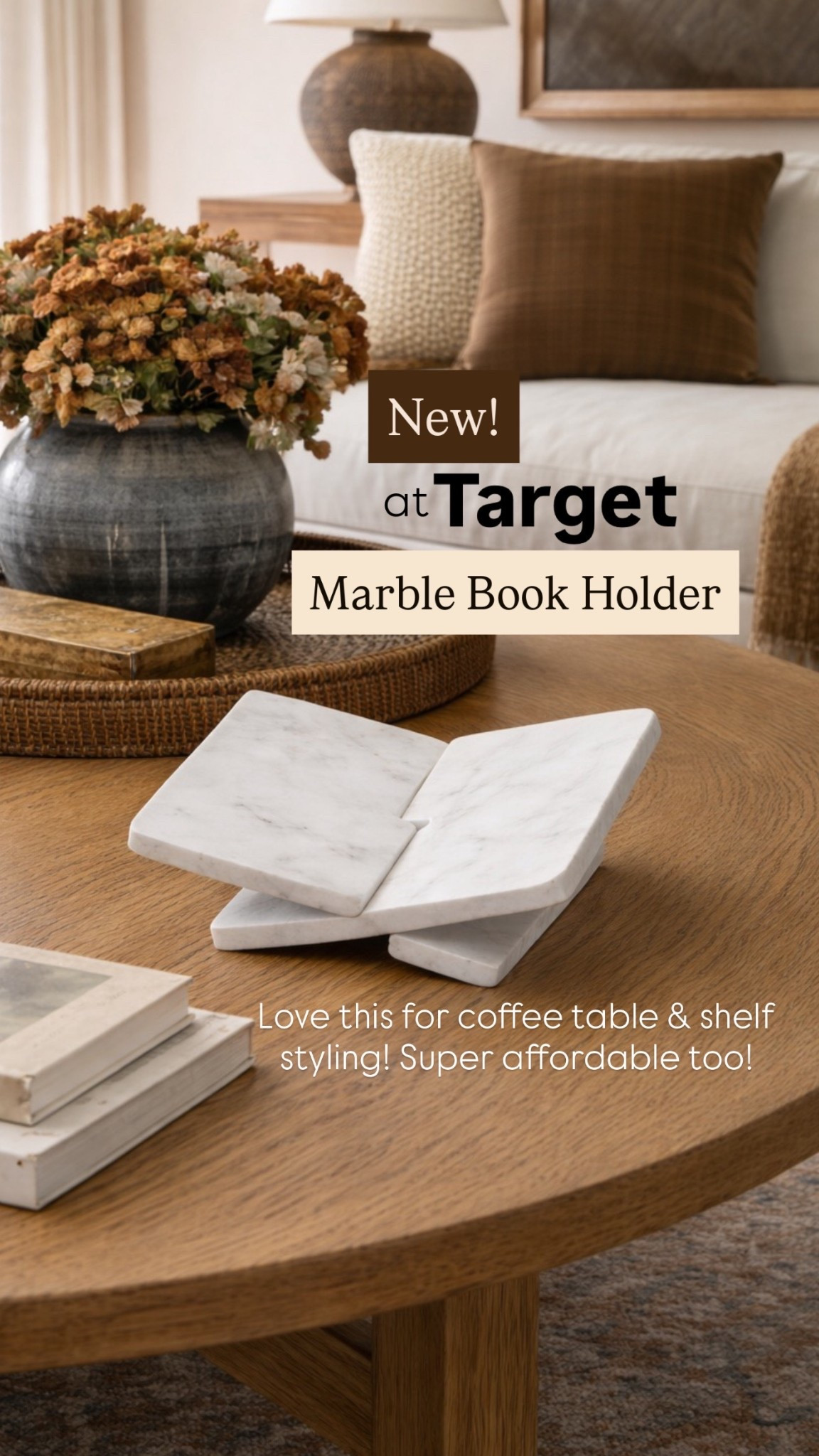 New at Target 🤍 this marble book holder is the perfect coffee table styling piece.
Looks high-end, neutral, and timeless—but super affordable.
Linked for easy home decor upgrades ✨

marble book holder, coffee table decor, Target home finds, neutral home decor, affordable decor, neutral style, amber interiors, studio McGee, McGee & co, Amazon home, coffee table styling, coffee table decor 

#LTKSaleAlert #LTKHome