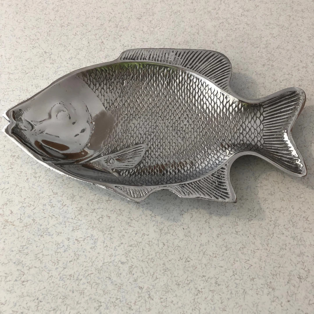 Vintage Fish Shaped Polished Aluminum Serving Dish. - Etsy | Etsy (US)