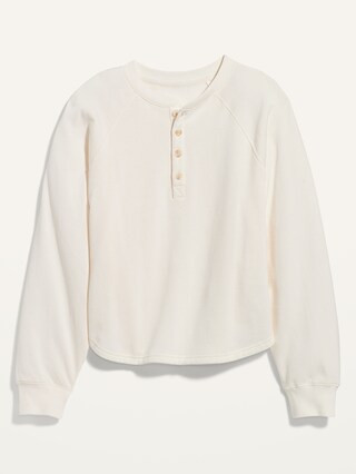 Long-Sleeve Henley Sweatshirt for Women | Old Navy (US)