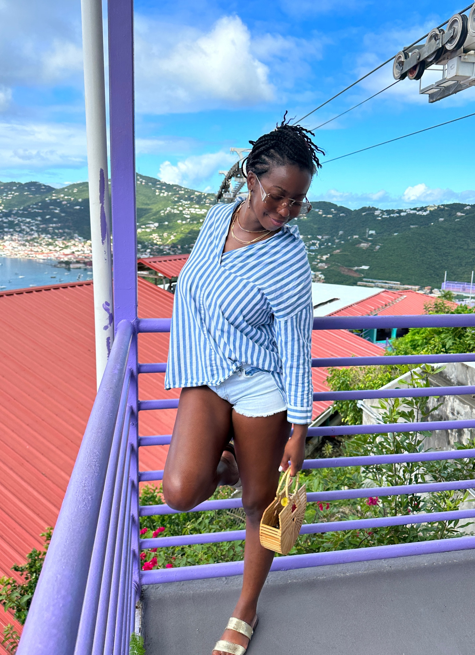 Caribbean vacation outfit inspo 

Cruise outfit, summer outfit, denim shorts, bamboo straw handbag, trendy sunglasses, gold sandals 

#LTKSeasonal #LTKitbag #LTKtravel