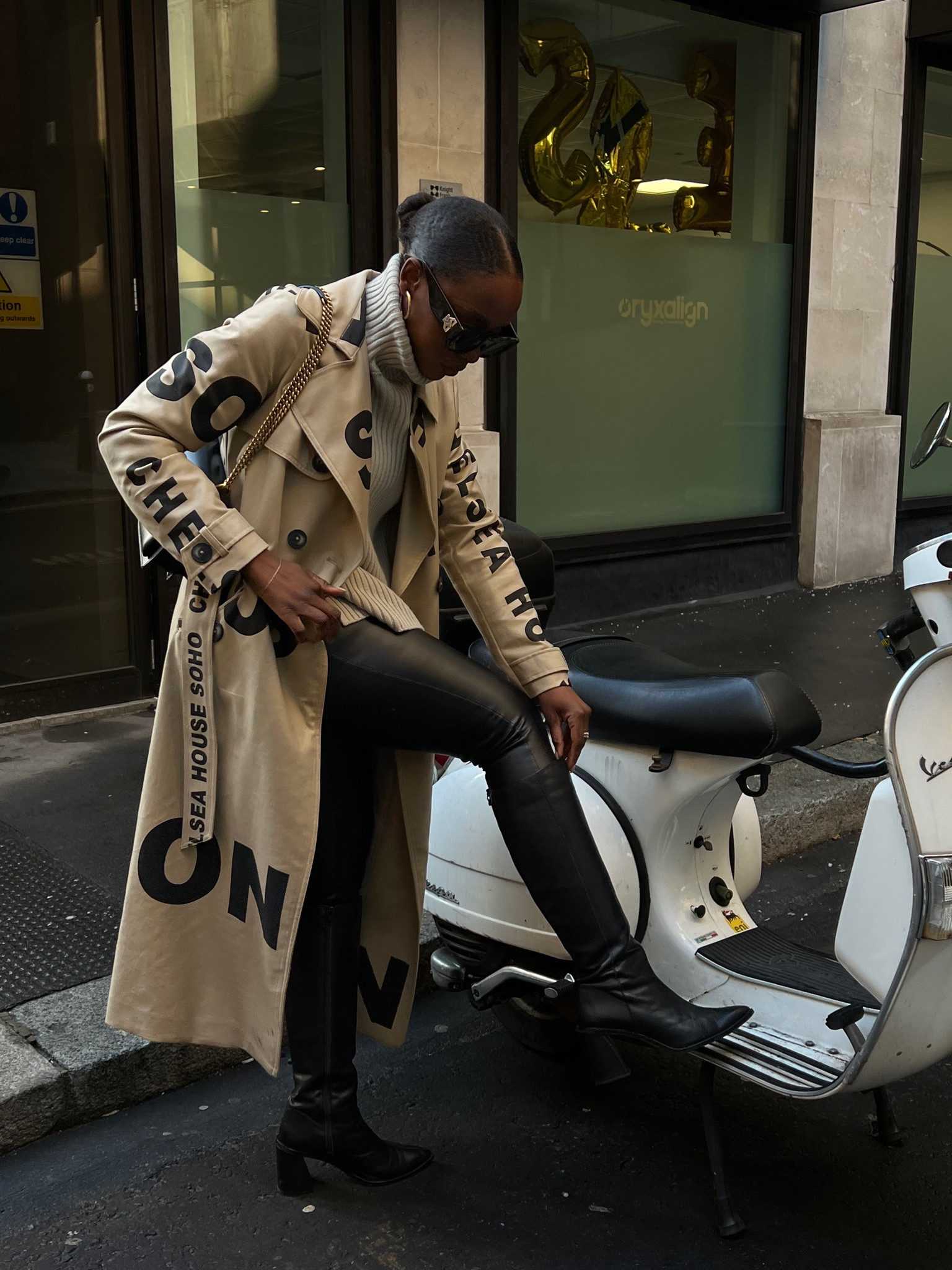 Trench coat, neutral outfit, AW fashion, autumnal styling, neutrals, neutral coat, street style, winter fashion, transitional style, knit jumper, cosy outfit, autumnal styling, leather trousers, black knee heigh boots 

#LTKstyletip #LTKeurope #LTKSeasonal