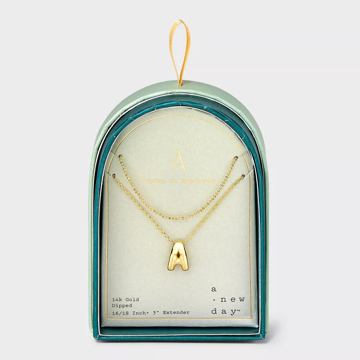 14K Gold Dipped Initial Bubble Multi-Strand Pendant Necklace - A New Day™ Gold | Target