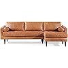 POLY & BARK Napa Right Sectional Modern Leather Sofa in Cognac Tan | Amazon (US)