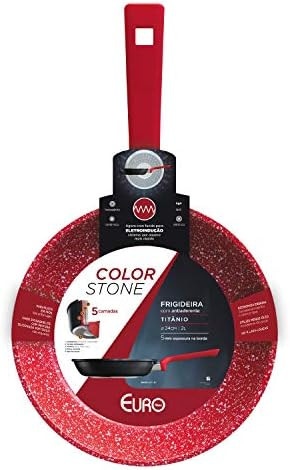 Euro Home - Frigideira 24 cm de Alumínio com Antiaderente ColorStone Titânio - ALU8303-TI | Amazon (BR)