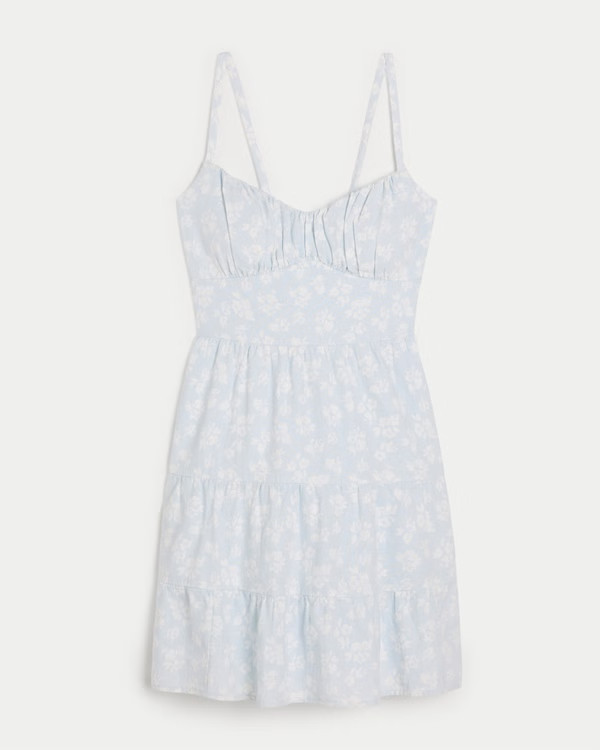 Open Back Linen Blend Mini Dress | Hollister (US)