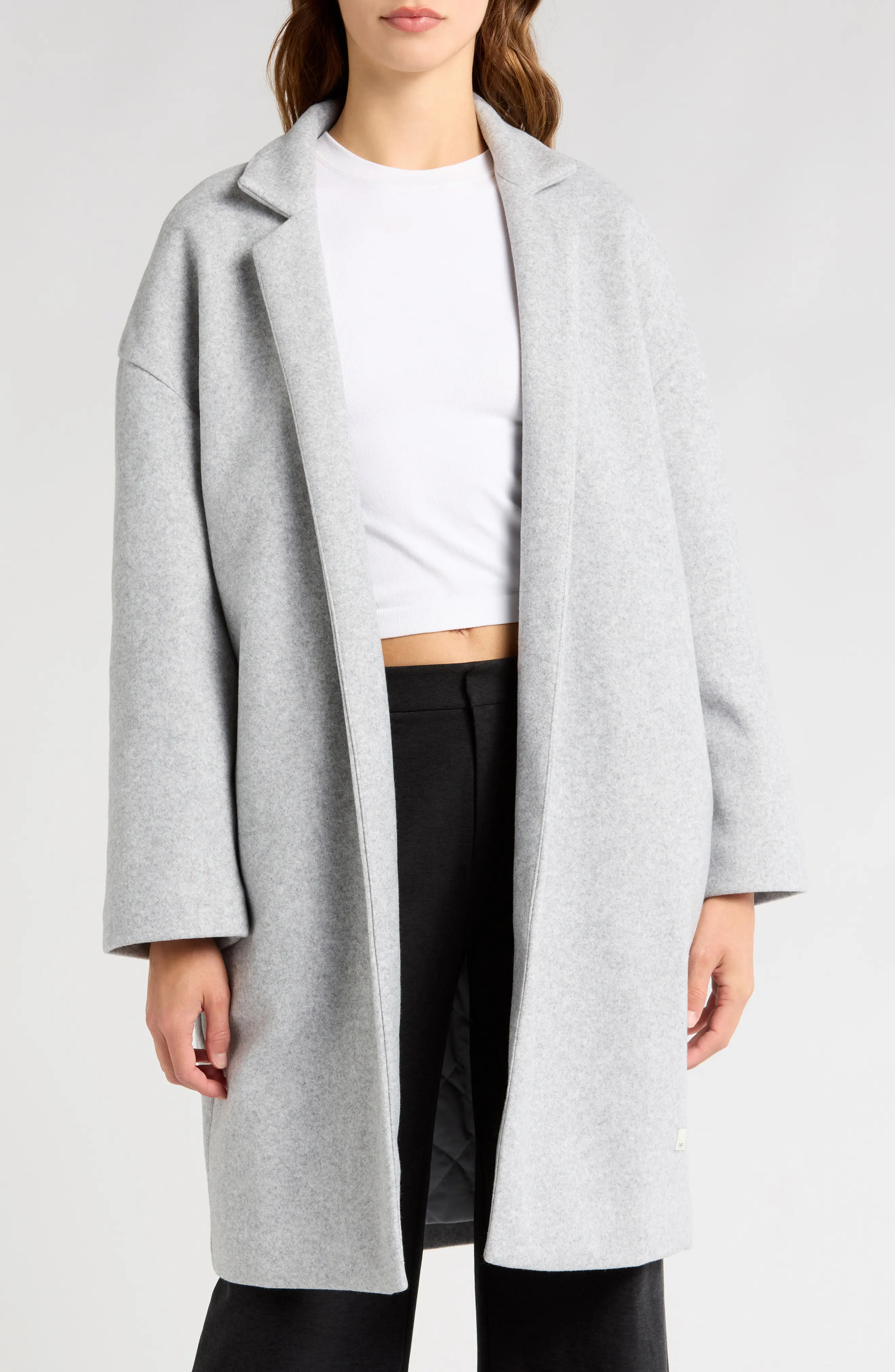 Vuori Soho Oversize Open Front Melton Overcoat (Women) | Nordstrom | Nordstrom