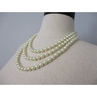 Long Pearl Necklace Vintage 1960S Ivory Beaded Single Strand Flapper Simulated Faux Costume Jewelry  | Etsy (US)