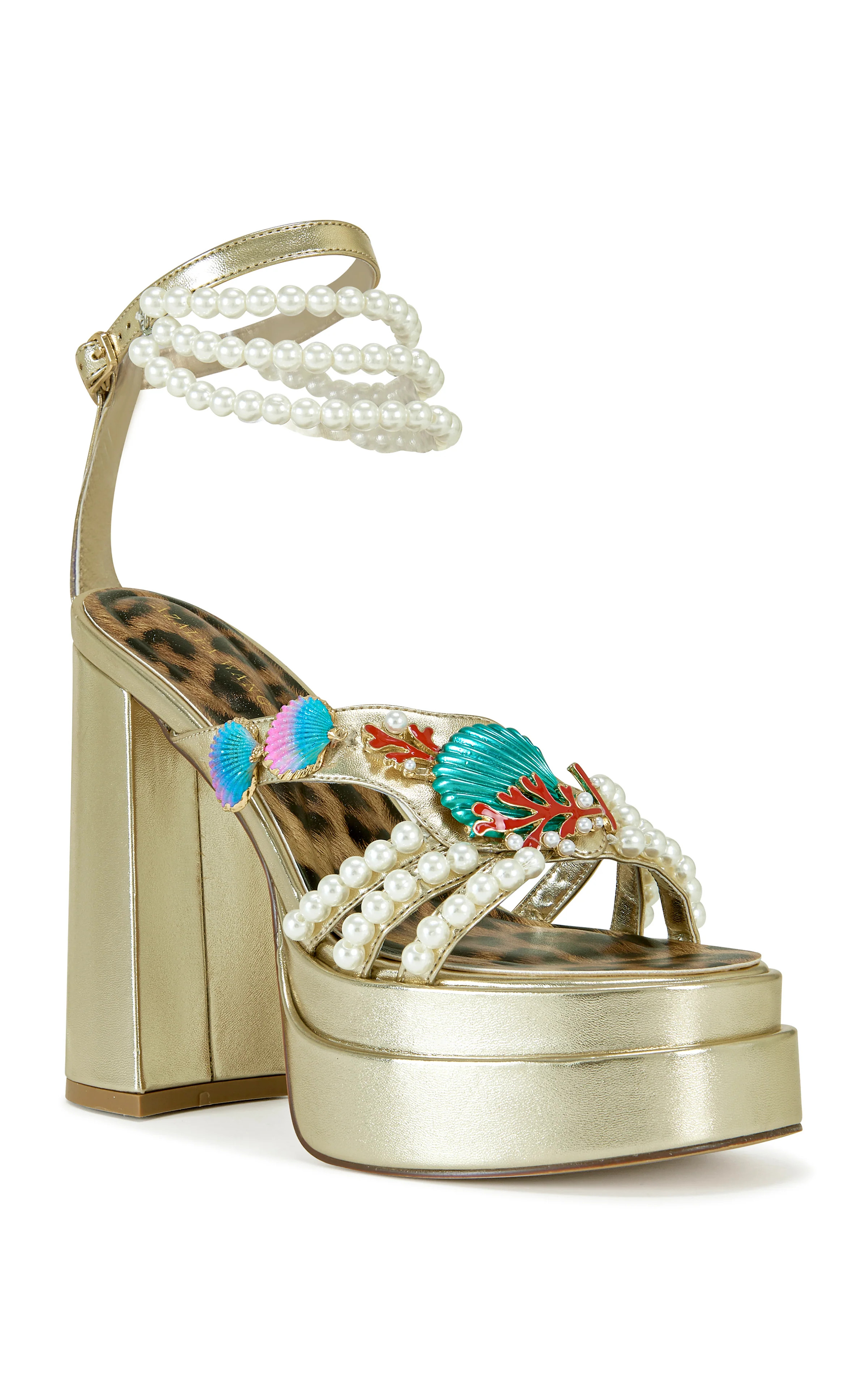 ARLETH-GOLD PLATFORM HEELED SANDAL | Azalea Wang